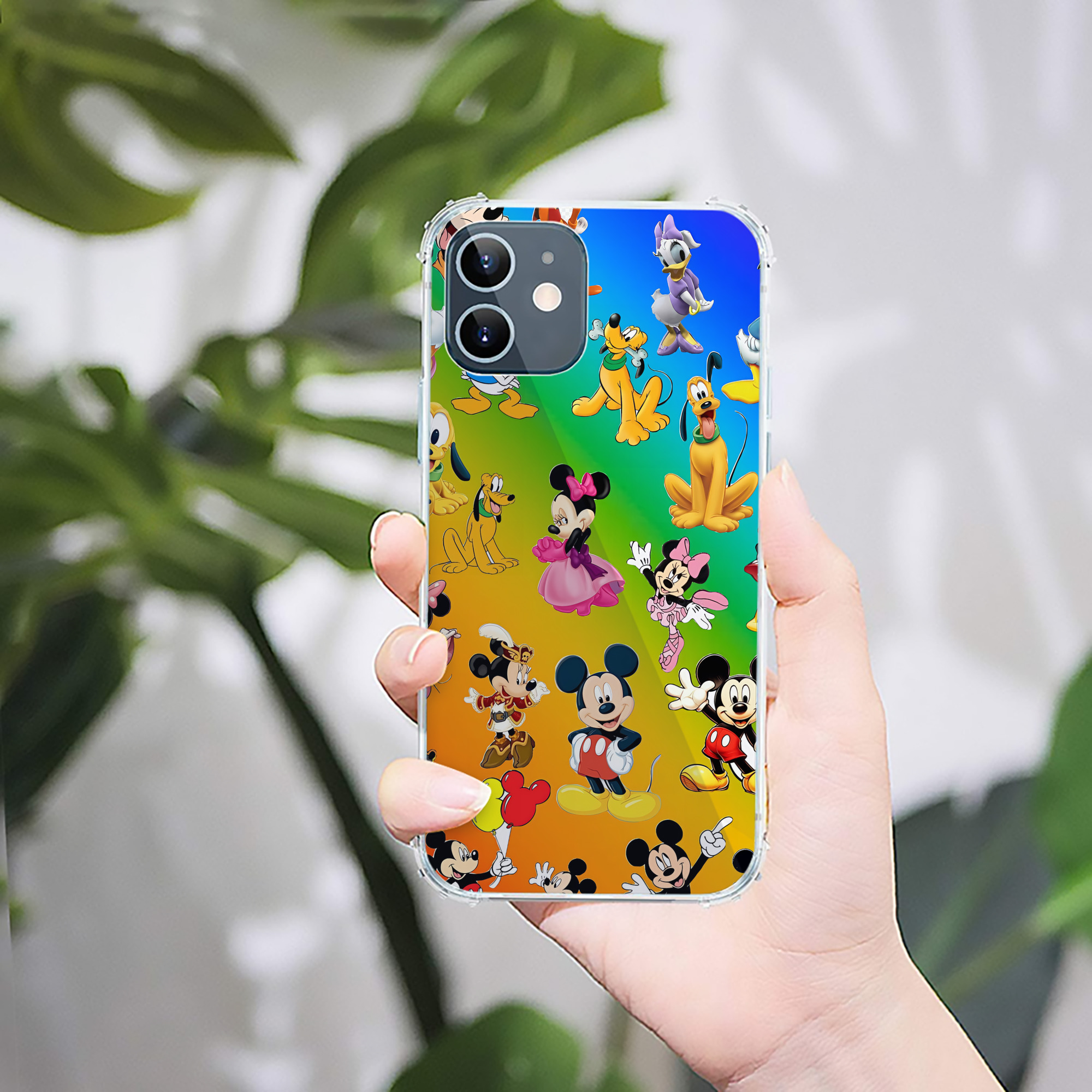 （画像用） ミッキーマウス Mickey Mouse 【iPhone 12シリーズ対応】透明スマホケース（クリアソフトケース）